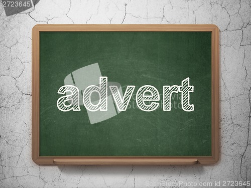 Image of Advertising concept: Advert on chalkboard background