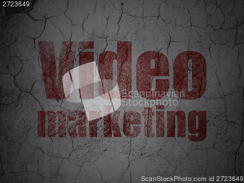 Image of Finance concept: Video Marketing on grunge wall background