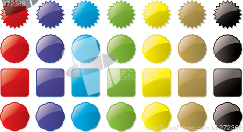 Image of glass buttons colored