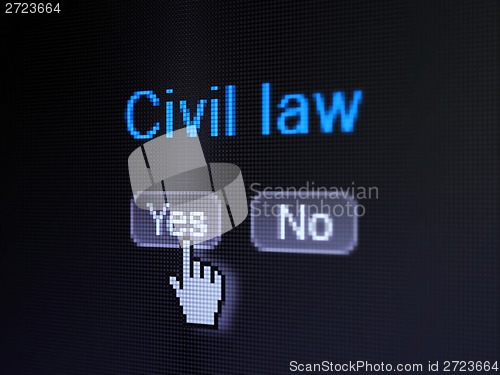 Image of Law concept: Civil Law on digital computer screen