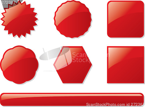 Image of glass buttons red