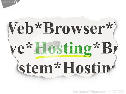 Image of Web design concept: Hosting on Paper background
