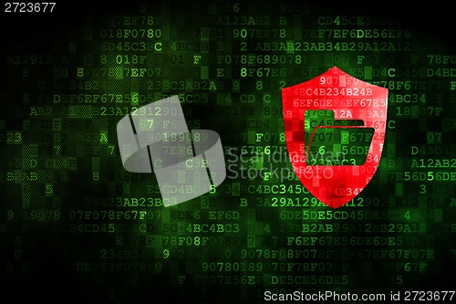 Image of Business concept: Folder With Shield on digital background