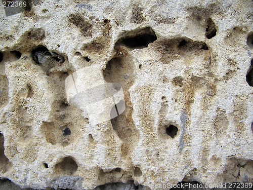 Image of Wall of ill-white bricks. big picture. macro.