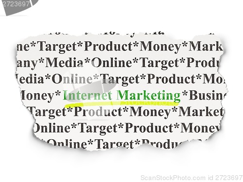 Image of Advertising concept: Internet Marketing on Paper background