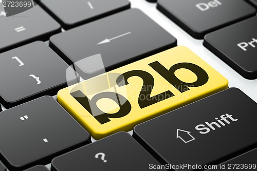 Image of Business concept: B2b on computer keyboard background