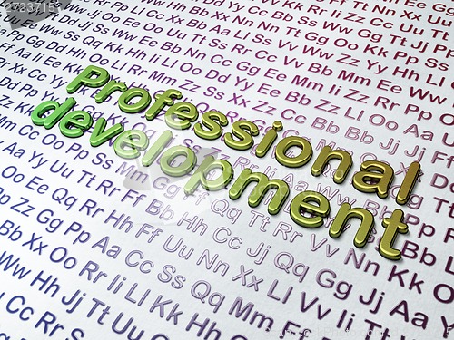 Image of Education concept:  Professional Development on Alphabet background