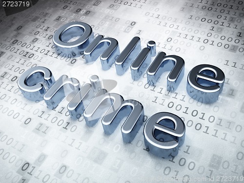 Image of Security concept: Silver Online Crime on digital background