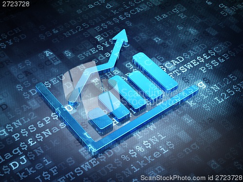 Image of Business concept: Blue Growth Graph on digital background