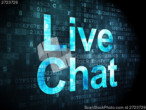 Image of SEO web design concept: Live Chat on digital background