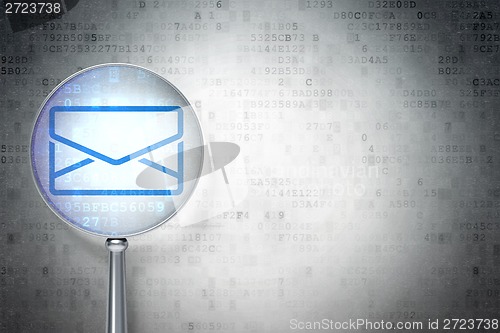 Image of Business concept:  Email with optical glass on digital background