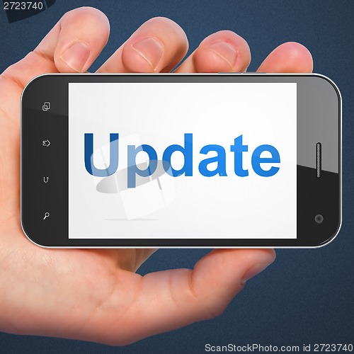 Image of SEO web development concept: Update on smartphone