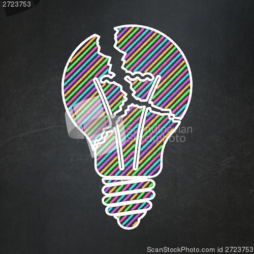 Image of Business concept: Light Bulb on chalkboard background