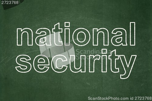 Image of Safety concept: National Security on chalkboard background