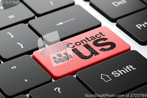 Image of Marketing concept: Business People and Contact Us on keyboard