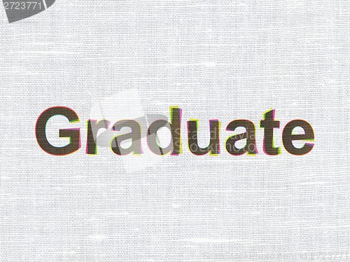 Image of Education concept: Graduate on fabric texture background