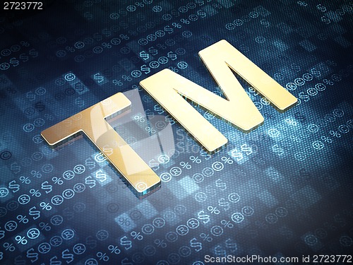 Image of Law concept: Golden Trademark on digital background