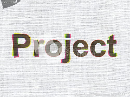 Image of Finance concept: Project on fabric texture background