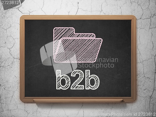 Image of Business concept: Folder and B2b on chalkboard background