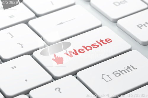 Image of Web development concept: Mouse Cursor and Website on keyboard