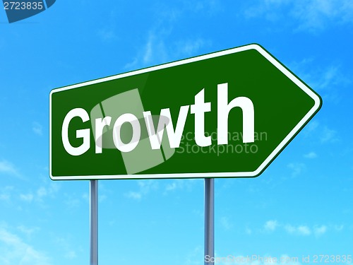 Image of Business concept: Growth on road sign background