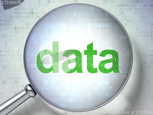 Image of Information concept: Data with optical glass