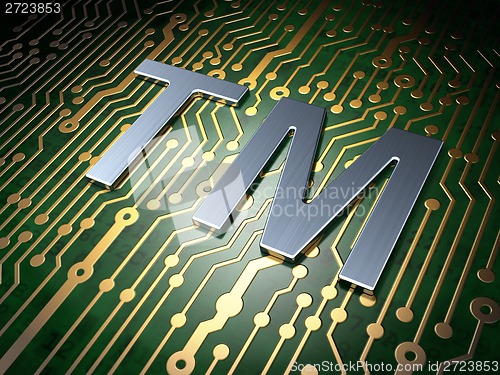 Image of Law concept: Trademark on circuit board background