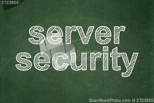 Image of Privacy concept: Server Security on chalkboard background