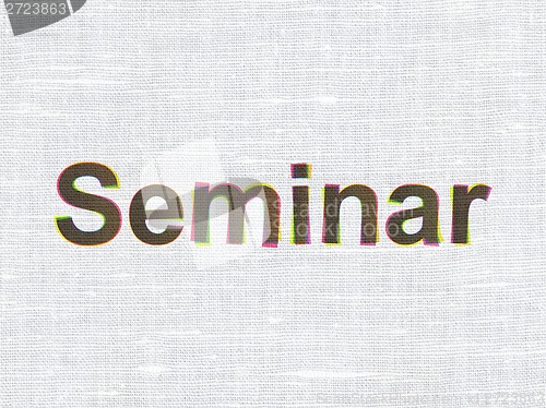 Image of Education concept: Seminar on fabric texture background