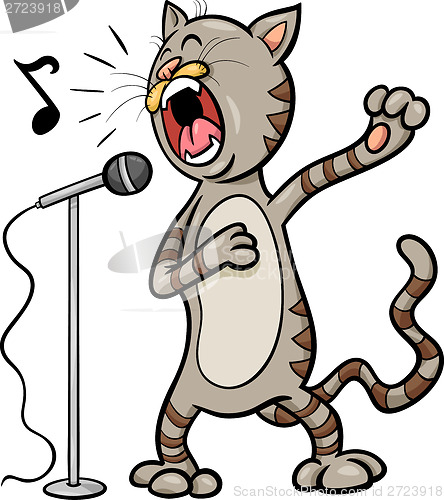 Image of singing cat cartoon illustration