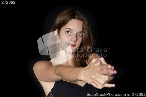 Image of woman with stretched arms