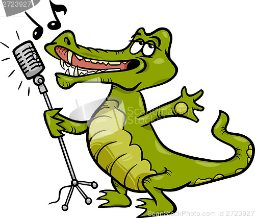 Image of singing crocodile cartoon illustration