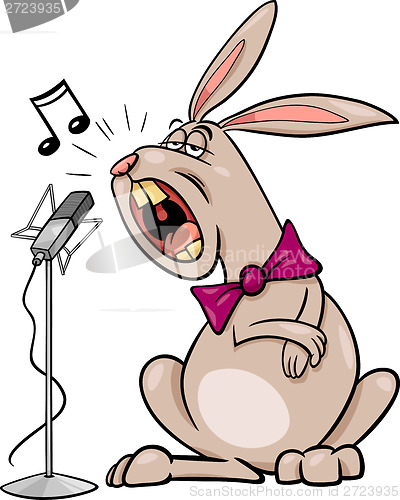 Image of singing rabbit cartoon illustration