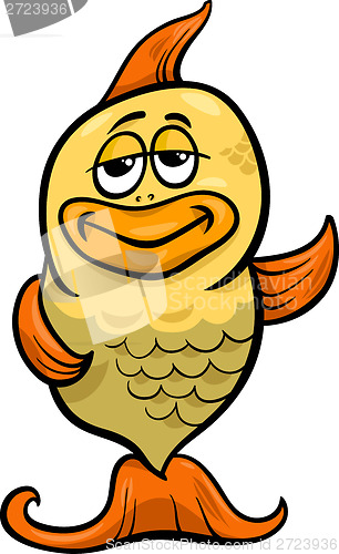 Image of golden fish cartoon illustration