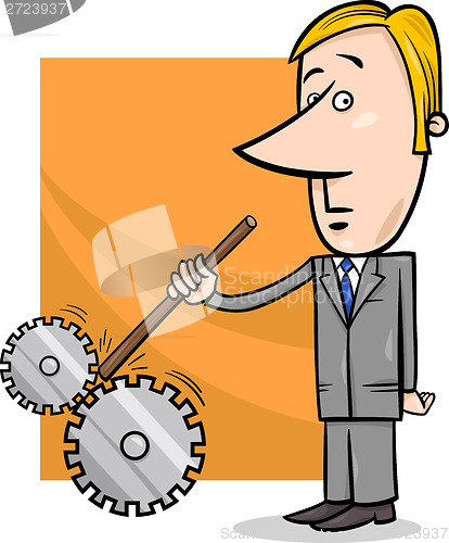 Image of saboteur businessman cartoon illustration