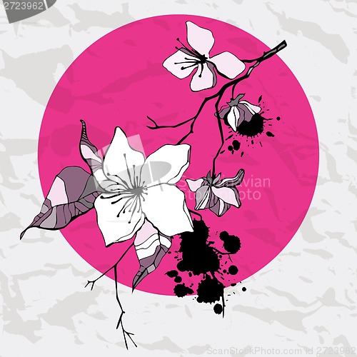 Image of White flower. Vector illustration