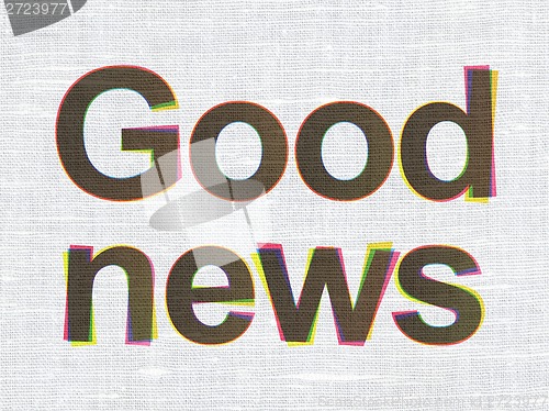 Image of Good News on fabric texture background