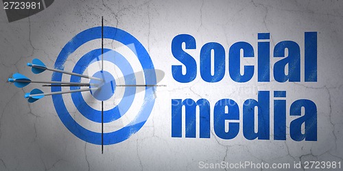 Image of Target and Social Media on wall background
