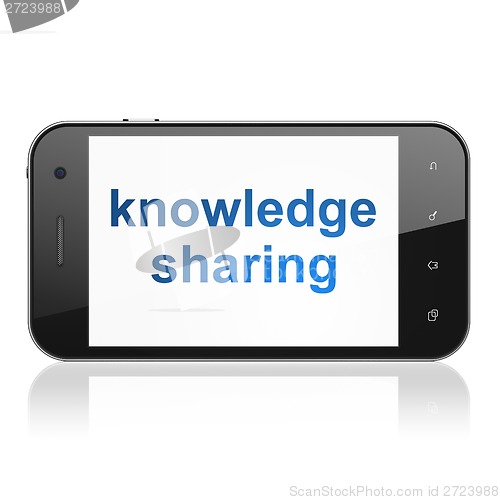 Image of Education concept: Knowledge Sharing on smartphone