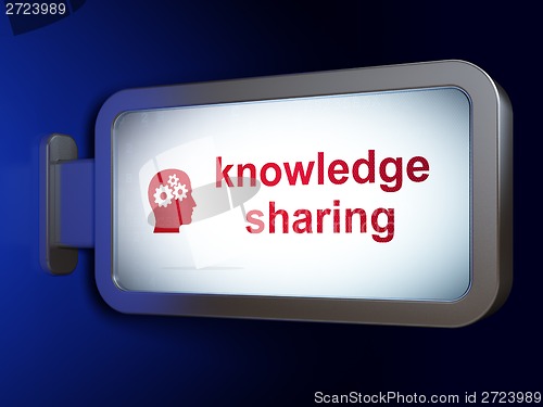 Image of Education concept: Knowledge Sharing and Head With Gears