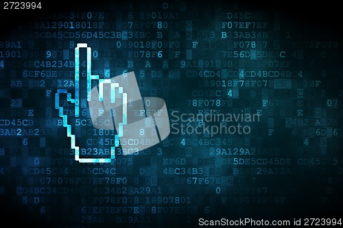 Image of Web development concept: Mouse Cursor on digital background