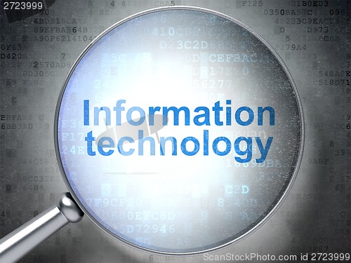 Image of Data concept: Information Technology with optical glass