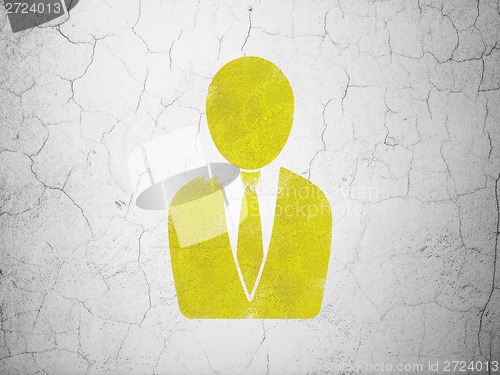 Image of Marketing concept: Business Man on wall background