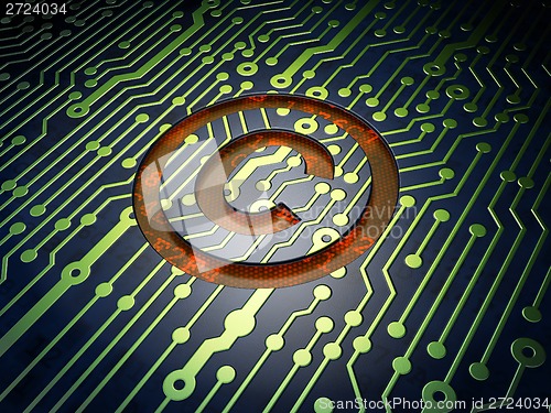 Image of Law concept: Copyright on circuit board background