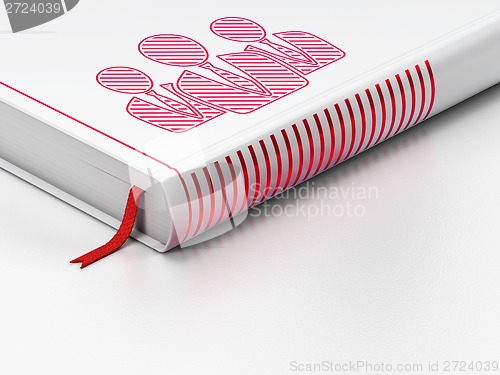 Image of Finance concept: closed book, Business People on white background