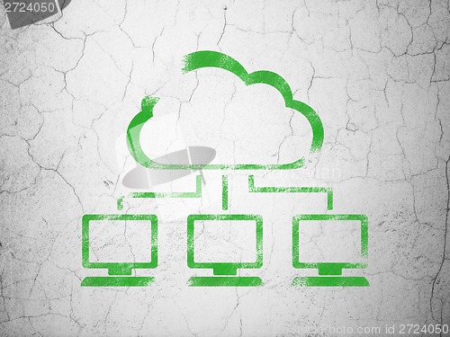 Image of Technology concept: Cloud Network on wall background