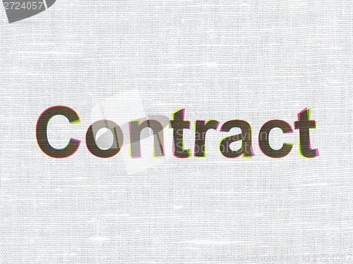 Image of Business concept: Contract on fabric texture background