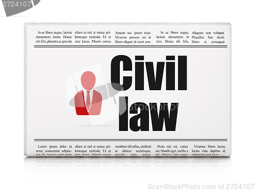 Image of Newspaper with Civil Law and Business Man