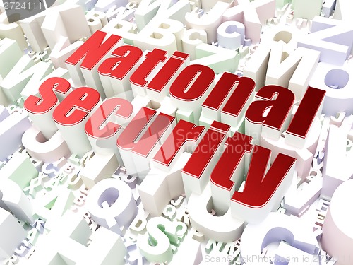 Image of Protection concept: National Security on alphabet background