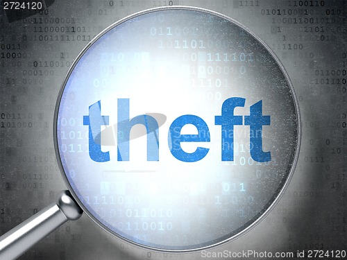 Image of Security concept: Theft with optical glass